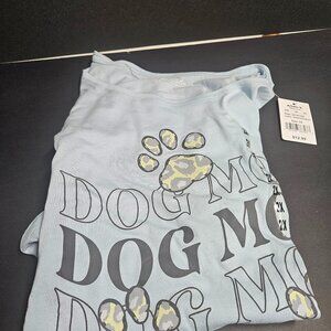 Fleurish 2X Saratoga Blue Dog Mom T-Shirt, 60% Cotton, 40% Polyester